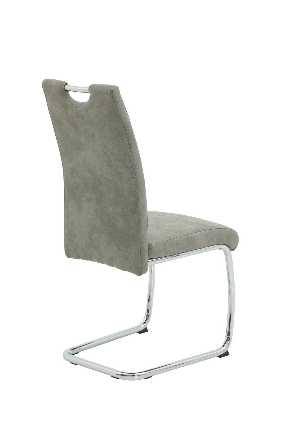 Schwingstuhl-set Flora Grau B: 43 Cm - Chromfarben/Grau, MODERN, Textil/Metall (43/98/59cm) - MID.YOU