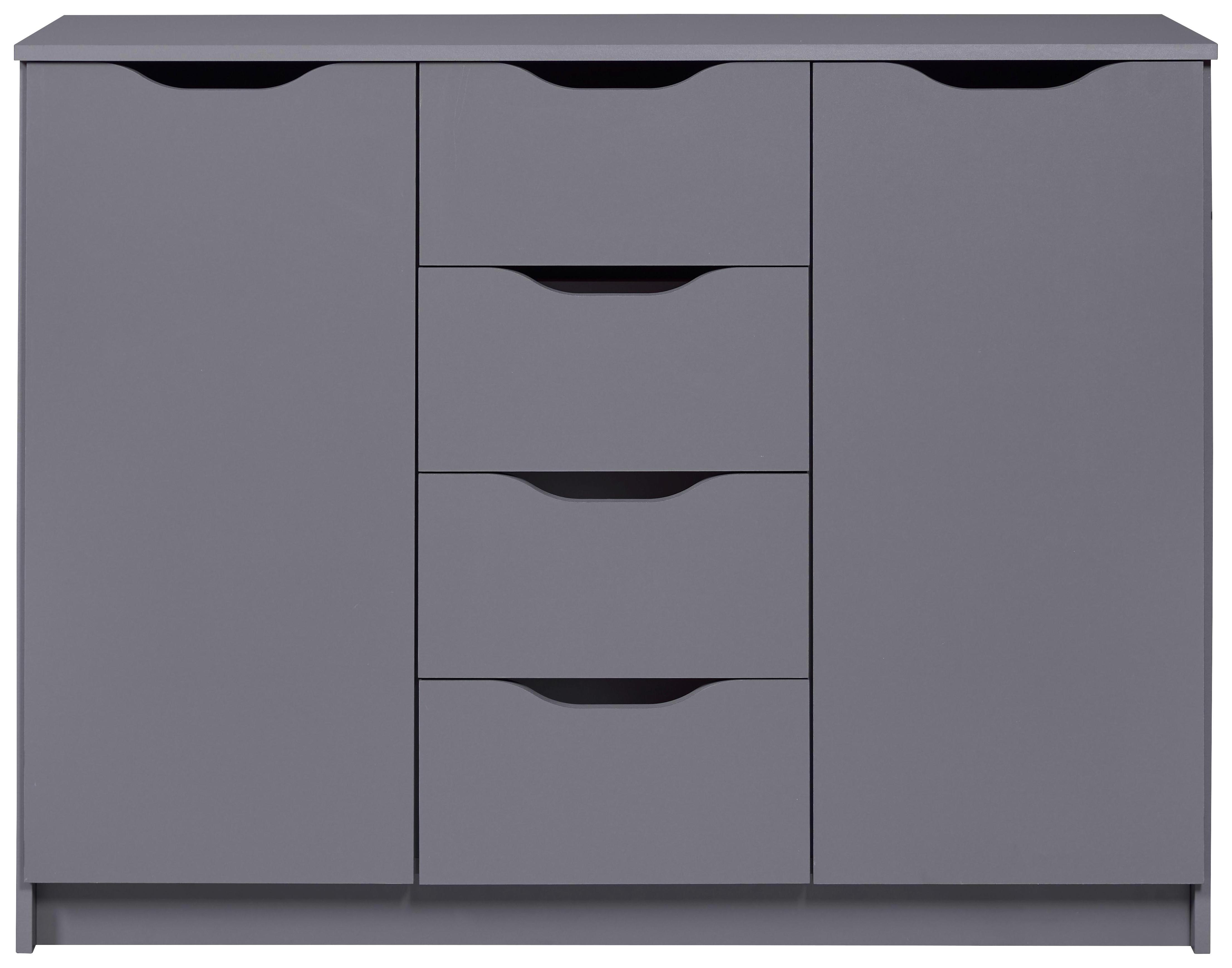 KOMMODE SILENZIA - Graphitfarben, Design, Holzwerkstoff (112/91/40cm) - Livetastic