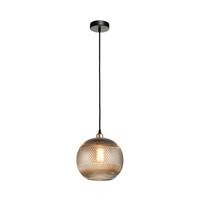 Hängeleuchte Neptun Gold B: 25 cm - Goldfarben/Grau, Basics, Glas (25/25/26cm) - Kayoom