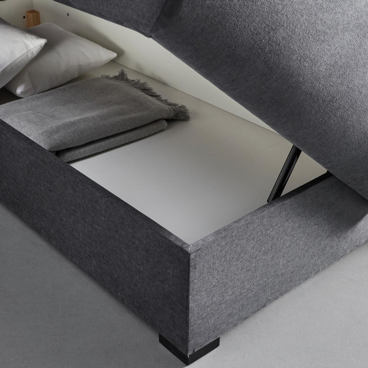 Postel Boxspring s topperem Bella, 180x200 - šedá/černá, Moderní, dřevo/textil (180/200cm) - Bessagi Home