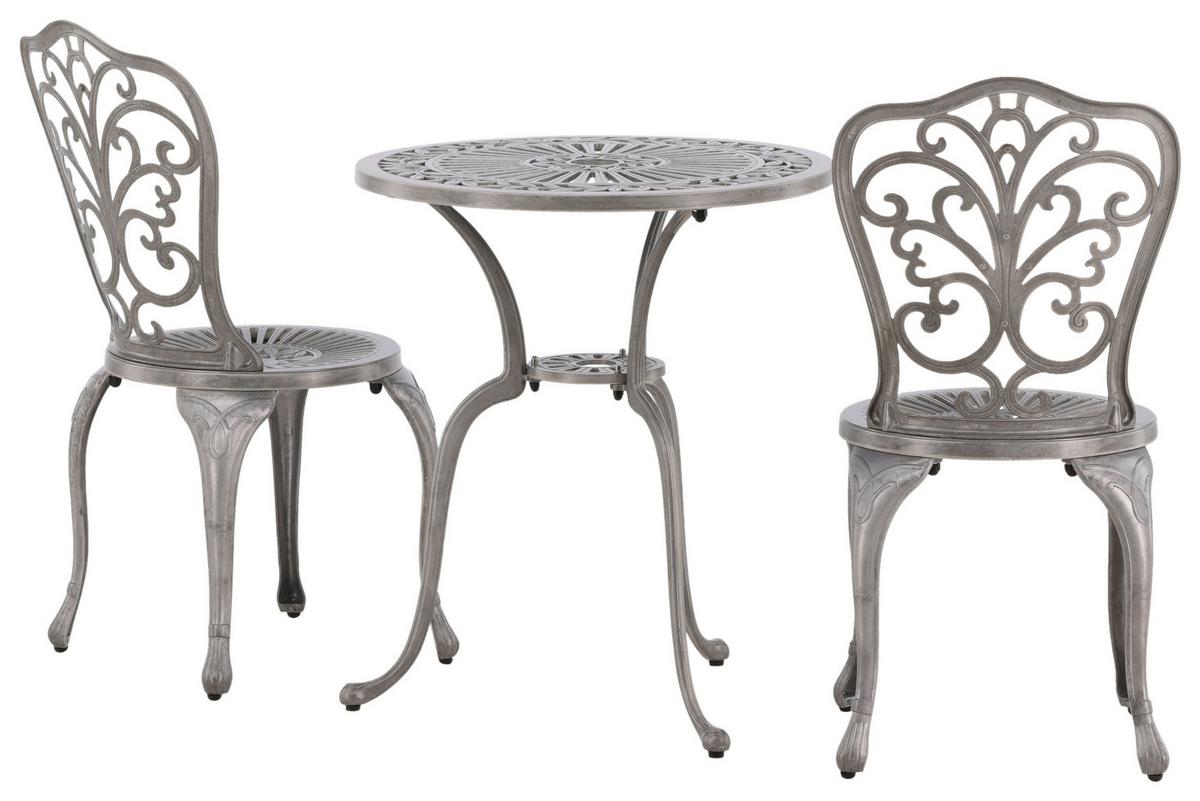 Balkonset Nandin - Silberfarben, KONVENTIONELL, Metall - Gardenson