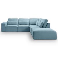 Ecksofa Lux Hellblau S: 305x281cm - Beige/Schwarz, Basics, Holz/Textil (305/281cm) - MID.YOU