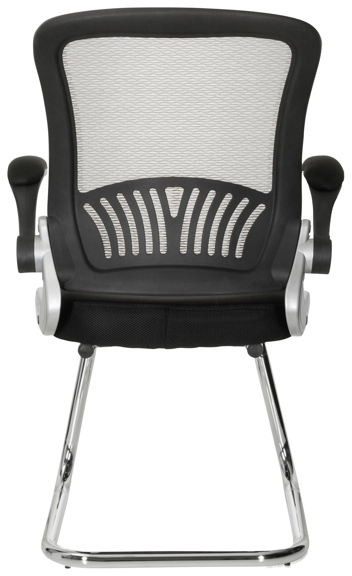 Besucherstuhl Flyer Pro V Grau/Schwarz - Chromfarben/Schwarz, MODERN, Textil/Metall (64/103/64cm) - MID.YOU