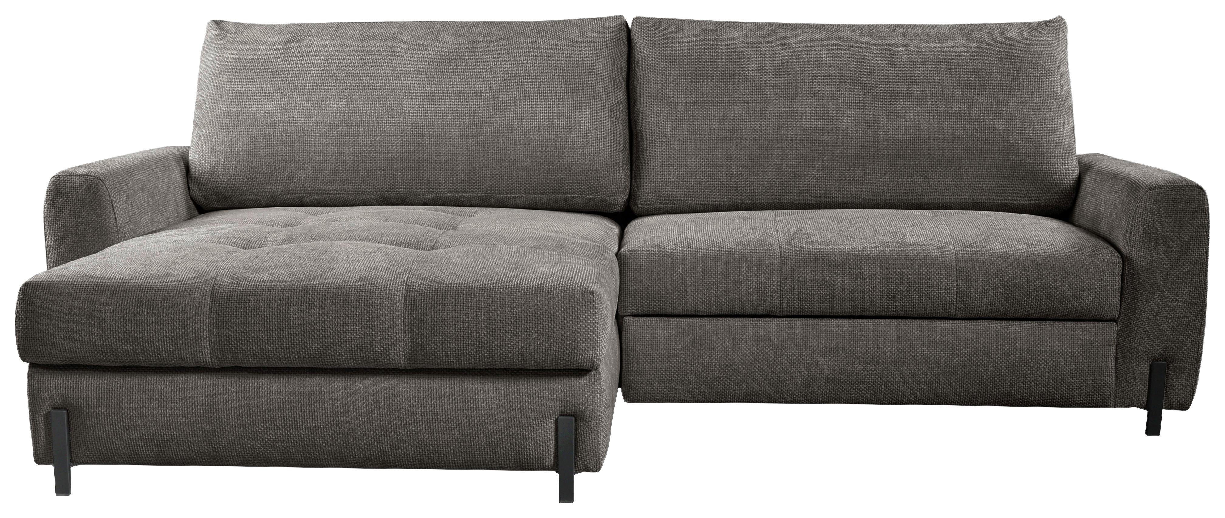 Ecksofa Naomi Graubraun/Schwarz, 162 cm - Graubraun/Schwarz, Design, Textil (162/265cm) - MID.YOU