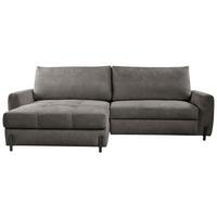 Ecksofa Naomi Graubraun/Schwarz, 162 cm - Graubraun/Schwarz, Design, Textil (162/265cm) - MID.YOU