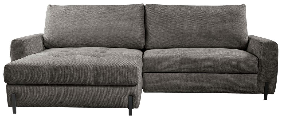 Ecksofa Naomi Graubraun/Schwarz, 162 cm - Graubraun/Schwarz, Design, Textil (162/265cm) - MID.YOU