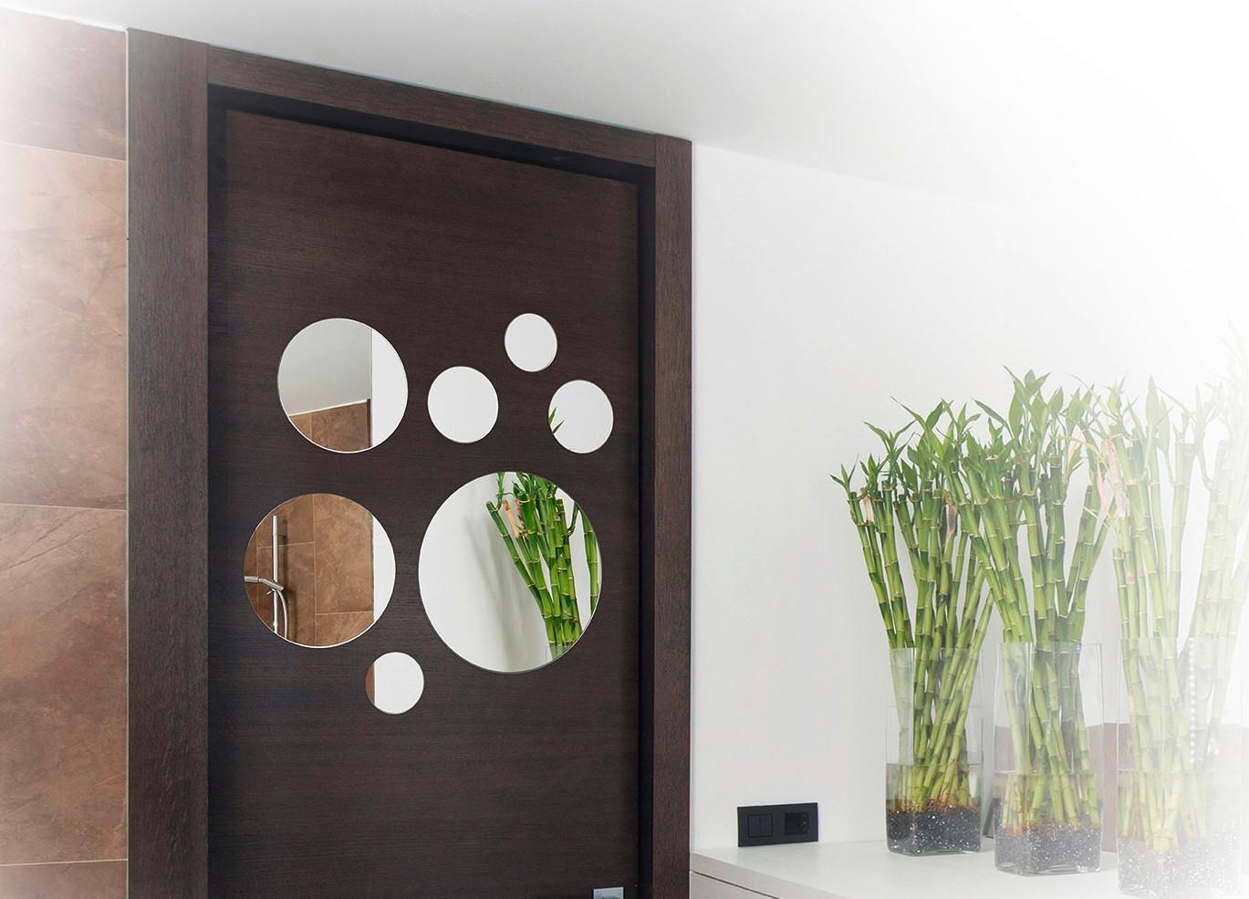 Rundes Spiegelfliesenset DOTS 7-teilig