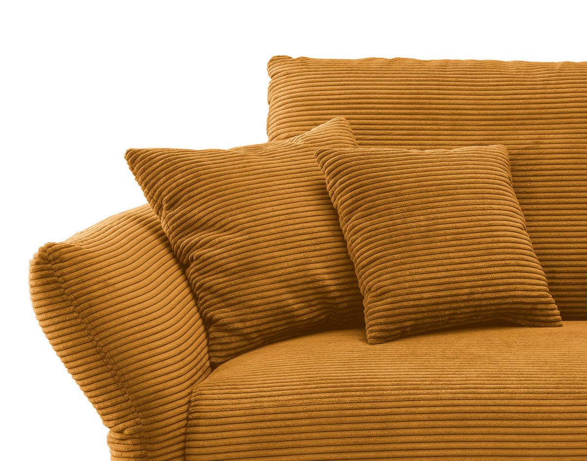 Ecksofa Vanilla Goldfarben S: 294x256 cm - Goldfarben/Schwarz, Design, Textil (294/256cm) - Livetastic