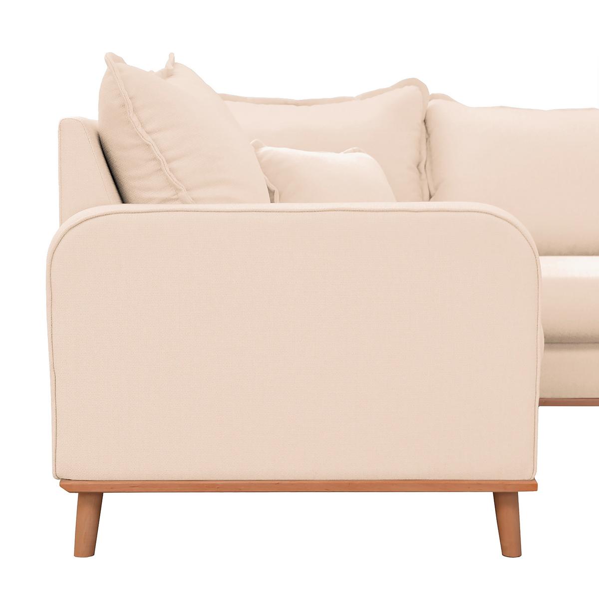 Wohnlandschaft Beata Ecru U: 167x296x170 cm - Wengefarben/Ecru, Design, Textil (167/296/170cm) - Livetastic