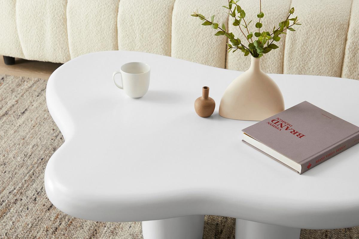 Couchtisch Weiß B: 89 Cm - Weiß, Design, Kunststoff (123/89/35cm) - Livetastic