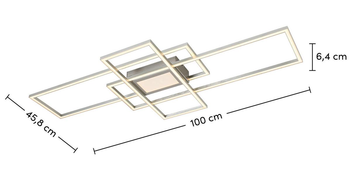 LED-Deckenleuchte Christina - Alufarben/Weiß, Basics, Kunststoff/Metall (45,8/100/6,4cm) - Luca Bessoni