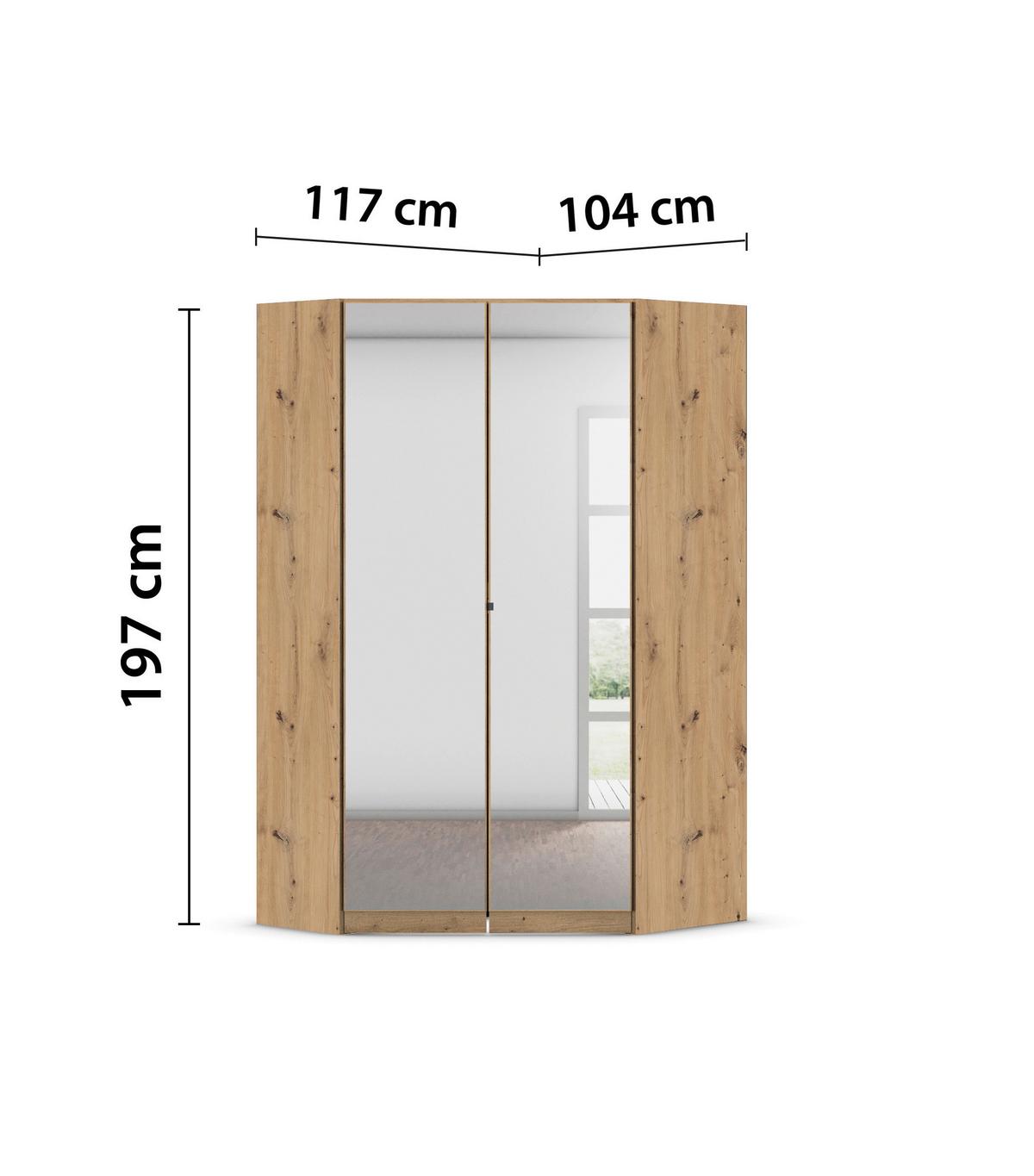 Eckkleiderschrank Costa Eiche Artisan Dekor - Eiche Artisan, MODERN, Holzwerkstoff (117/197/104cm) - Rauch Möbel