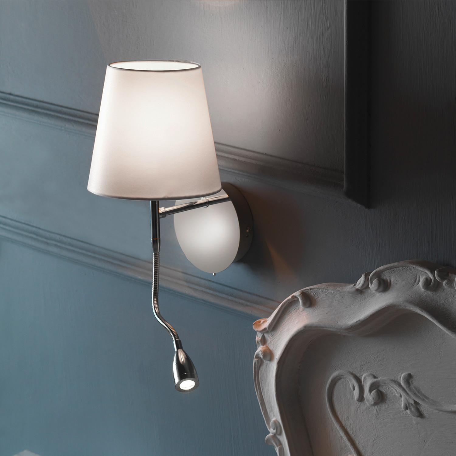 LED-Wandleuchte 4933/Apr - Chromfarben/Weiß, KONVENTIONELL, Textil/Metall (16/20/44cm)