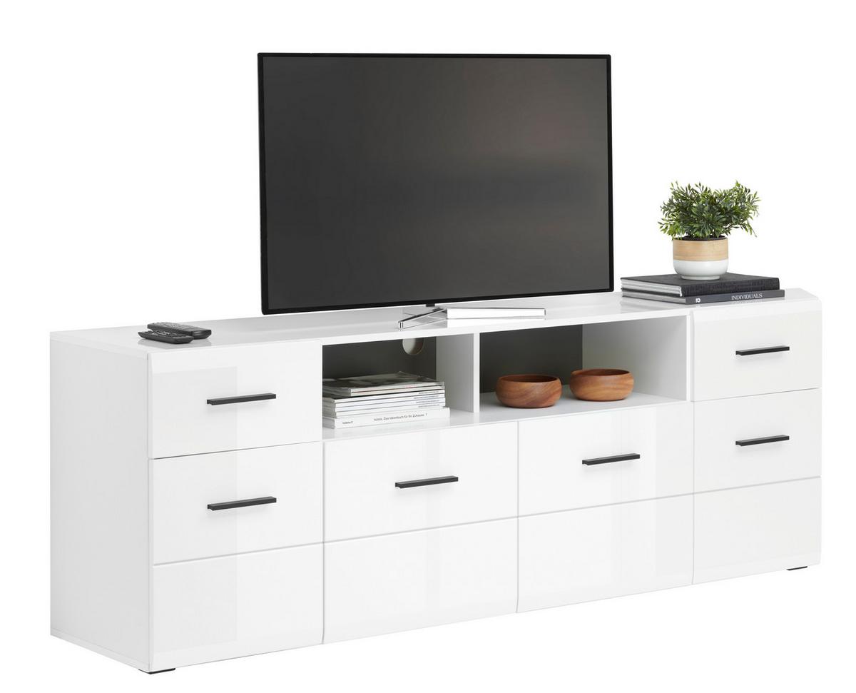 Tv-element Avanti Weiß/anthrazit B: 180cm - Anthrazit/Weiß, MODERN, Holzwerkstoff (180/63,7/41,6cm) - Hom`in