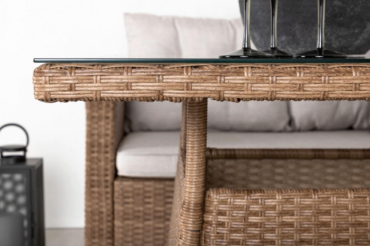 Loungegarnitur Watford - Braun, KONVENTIONELL, Holz - Gardenson