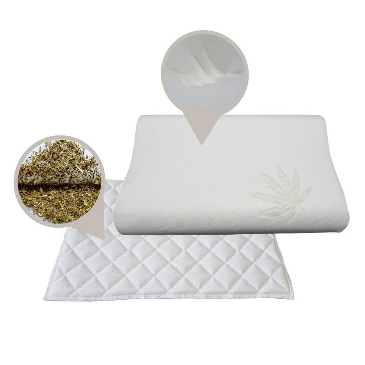 Hanfkissen Hempysleep für alle Schlafpositionen 40x60 cm - Naturmaterialien/Textil (60/40/8/10cm)