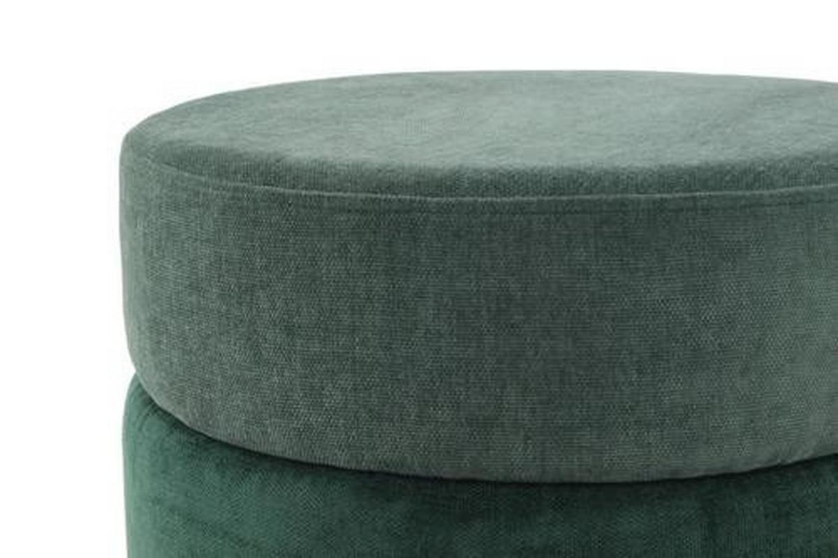 Kulatý taburet, zelená / zlatá barva - zelená/barvy zlata, Basics, kov/kompozitní dřevo (48,5/46/48,5cm)