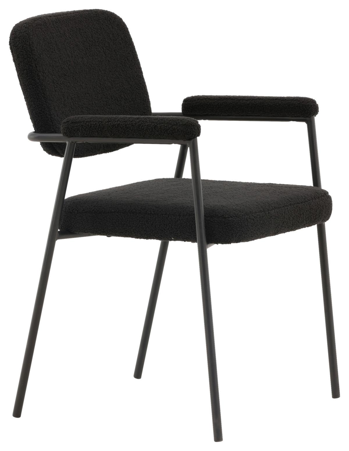 Stuhl-Set Yesterday - Schwarz, Design, Textil/Metall (58/90/61cm) - Livetastic