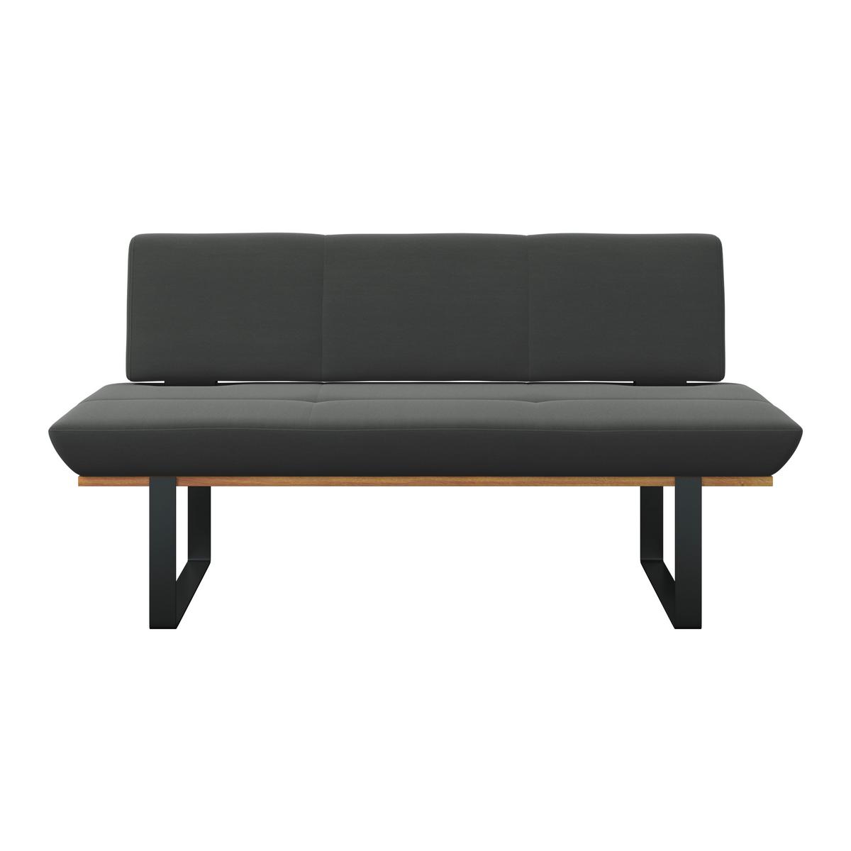 Sitzbank Tristan Webstoff anthrazit, B: 170cm - Anthrazit/Schwarz, MODERN, Holz/Textil (170/48/90cm) - James Wood