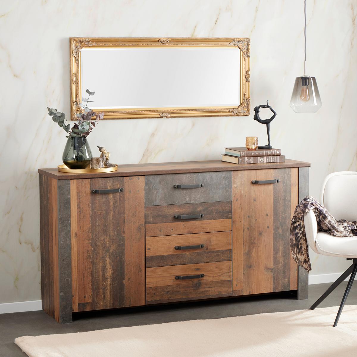 Wandspiegel Antje 2 - Goldfarben, Trend, Glas/Holzwerkstoff (50/120/3,5cm)