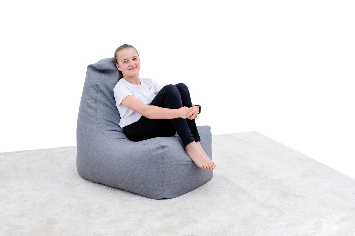 Sitzsack Tina B: ca. 70 cm Grau - Grau, Basics, Textil (70/95/100cm) - Ondega