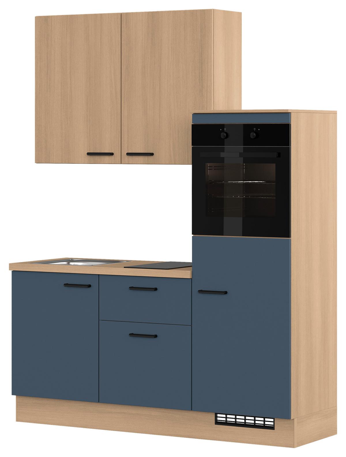 Küchenblock Ip 1200 - Blau/Eichefarben, Trend (180cm) - Impuls