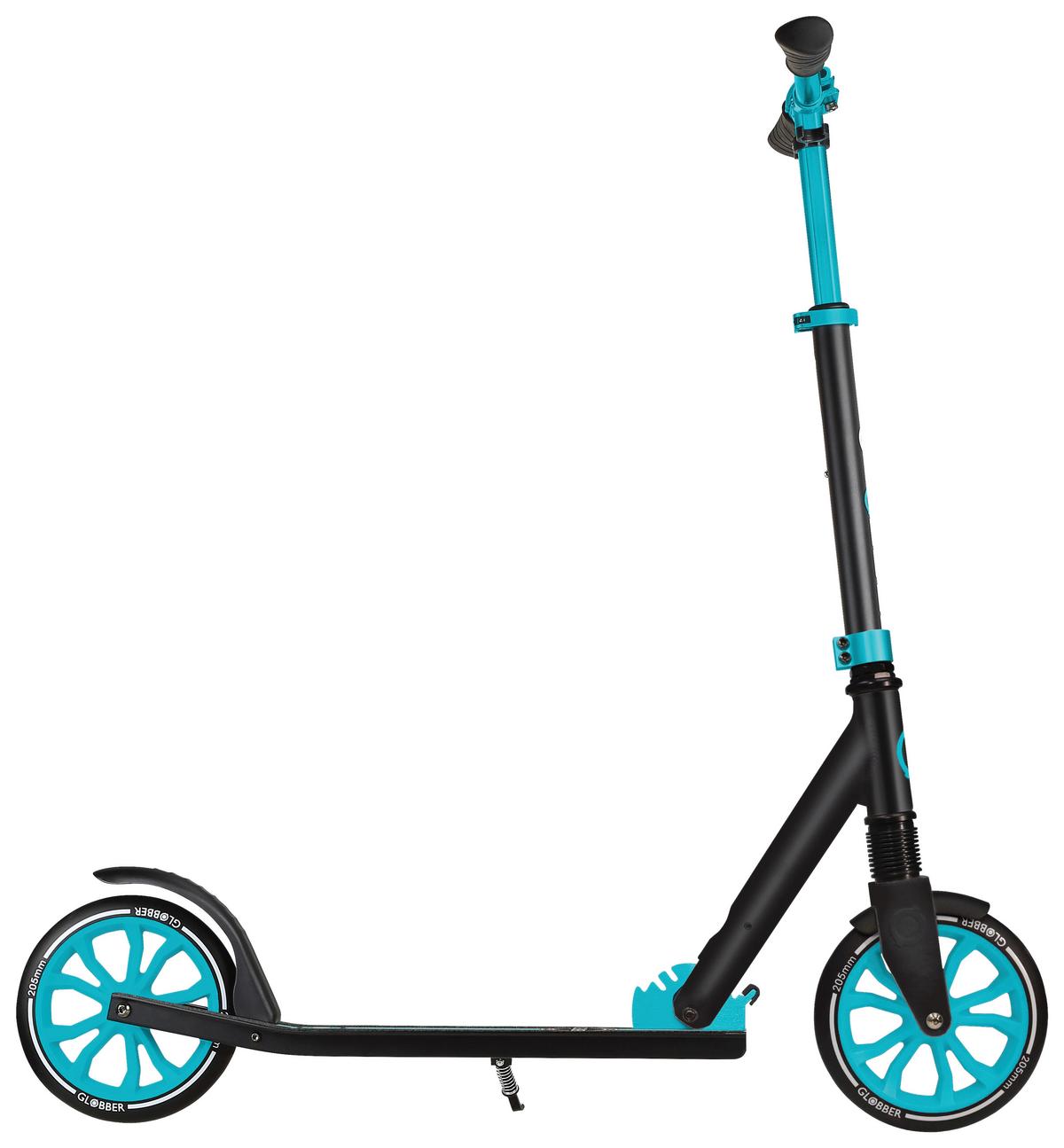 Scooter Globber Schwarz/türkis Ø 205 Mm, Klappbar - Türkis/Schwarz, Basics, Metall (89/45/108cm)