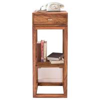 Příruční stolek Mumbai masiv - barvy stříbra/barvy sheesham, Design, kov/dřevo (35/35/90cm) - MID.YOU