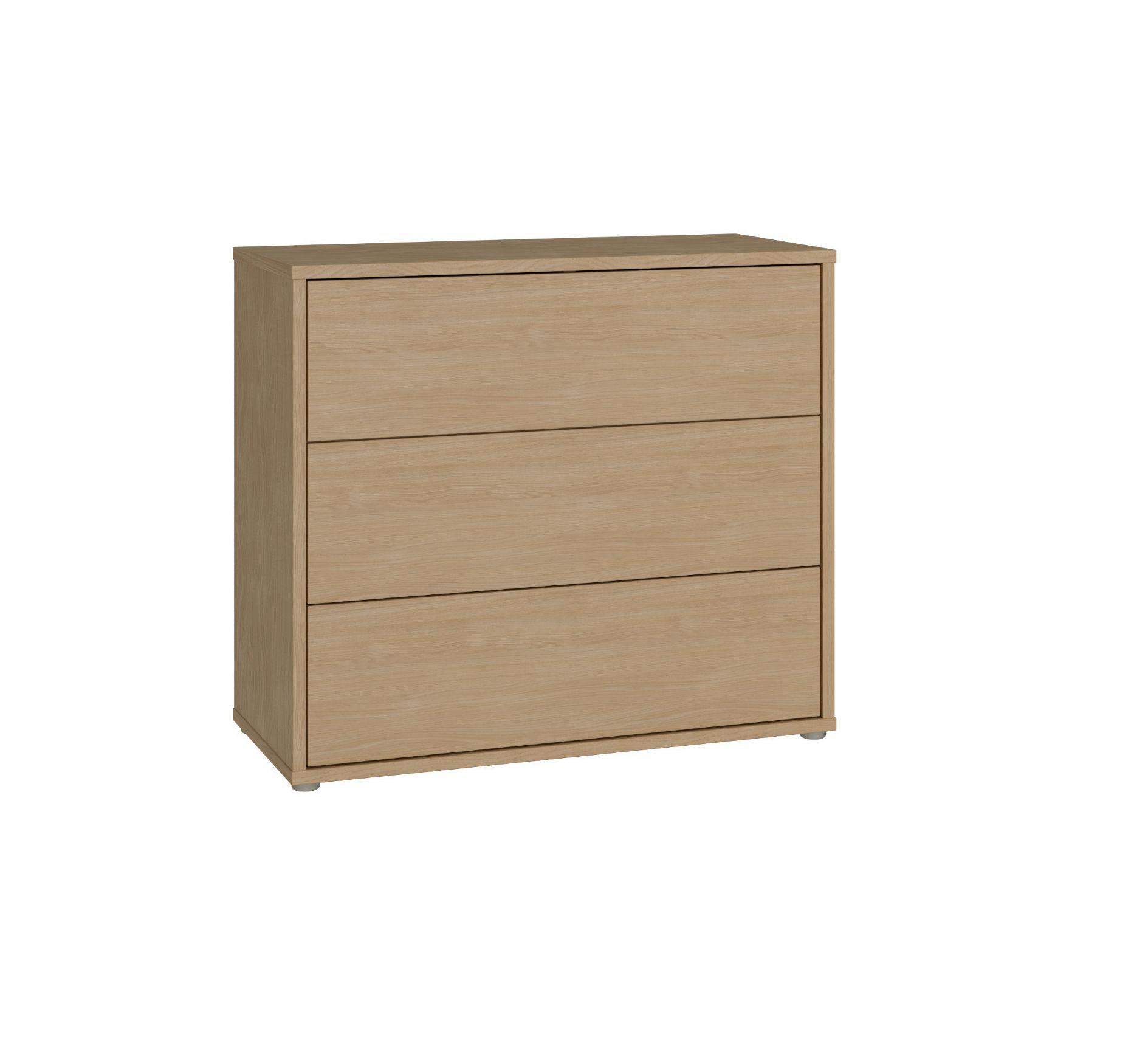 Komoda farba dub Elegancia - farba duba, Modern, kompozitné drevo (94,8/83,1/41,5cm)