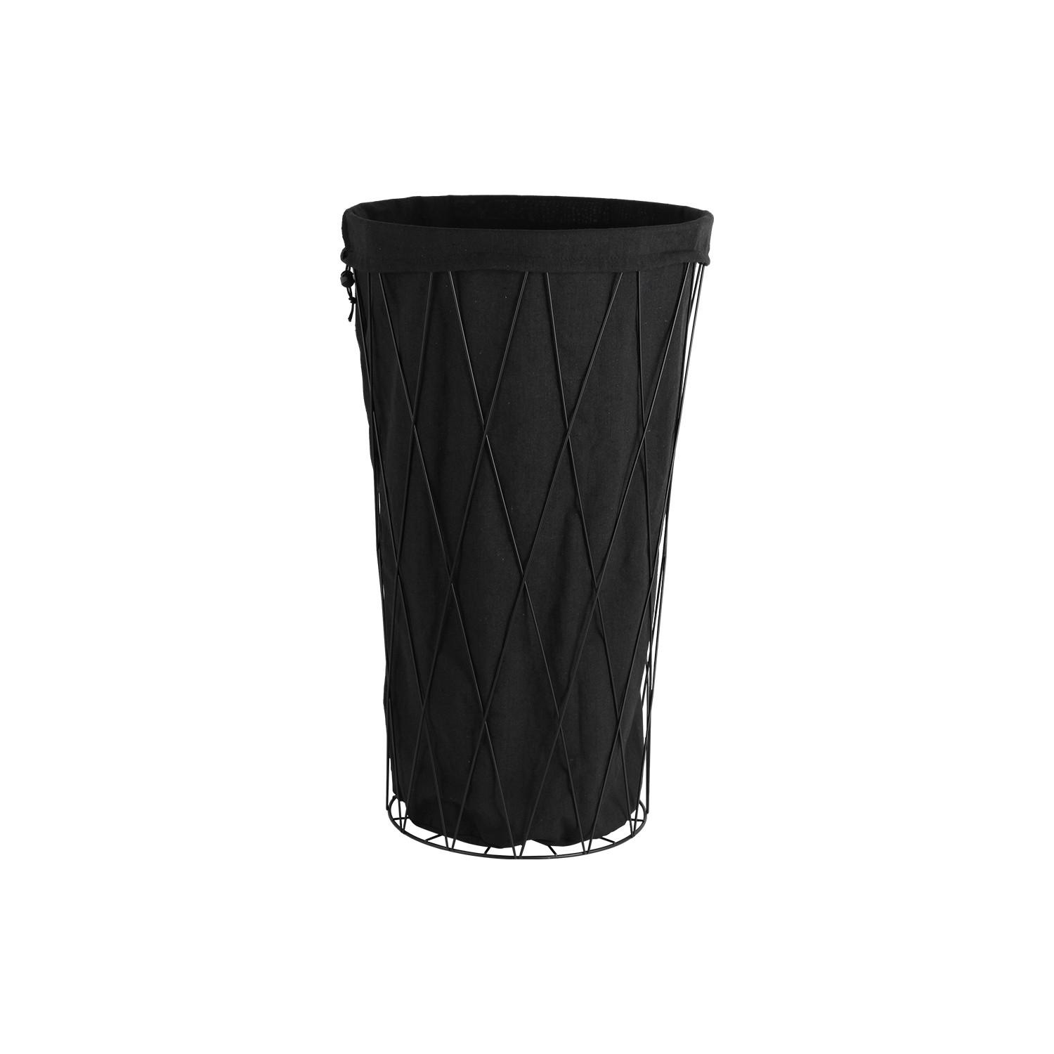 Nádoba na bielizeň GLAMOUR - čierna, Modern, kov/textil (30-40/69.5cm) - Modern Living