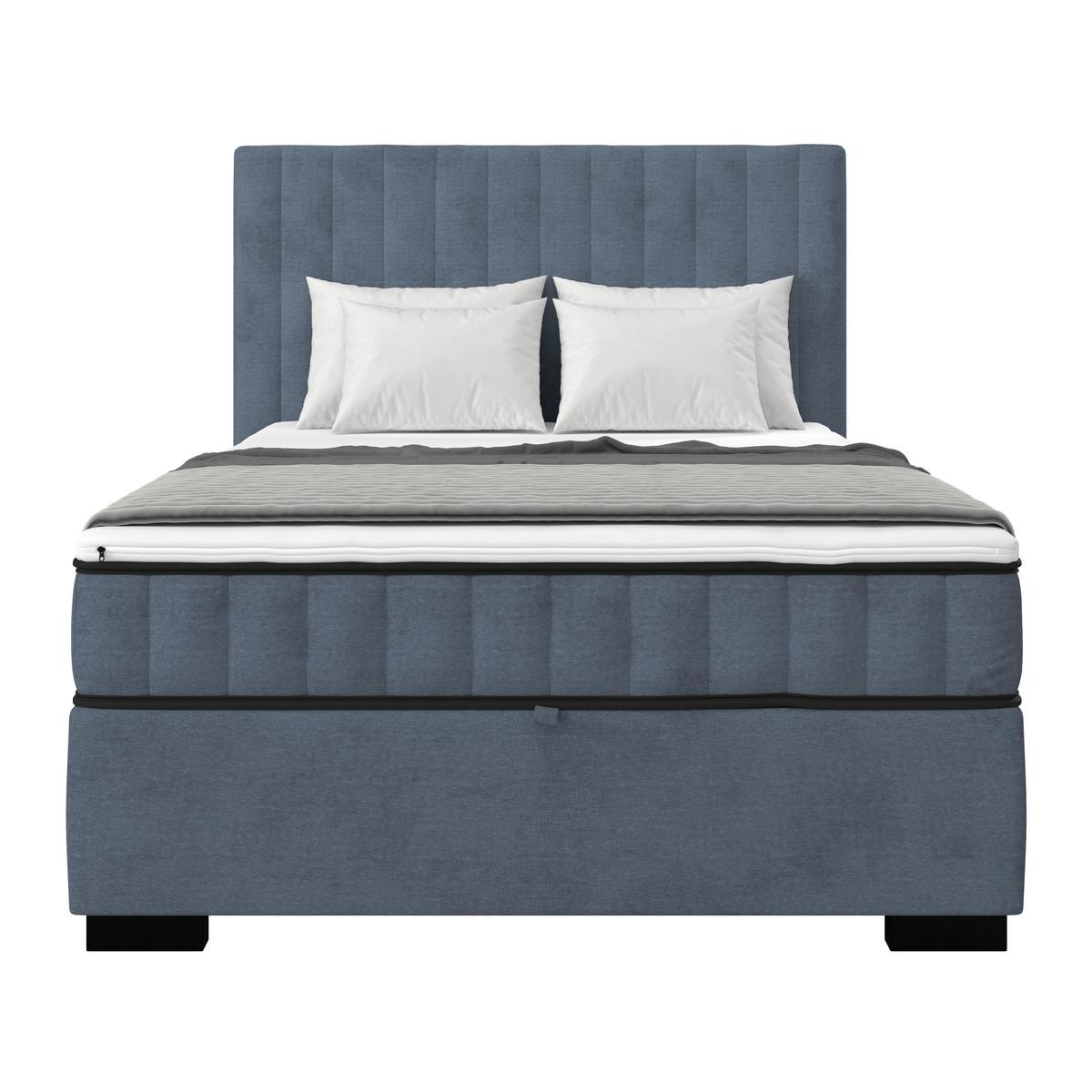 Boxbett Maya 100 - Graublau/Schwarz, MODERN, Holz/Holzwerkstoff (100/200cm)