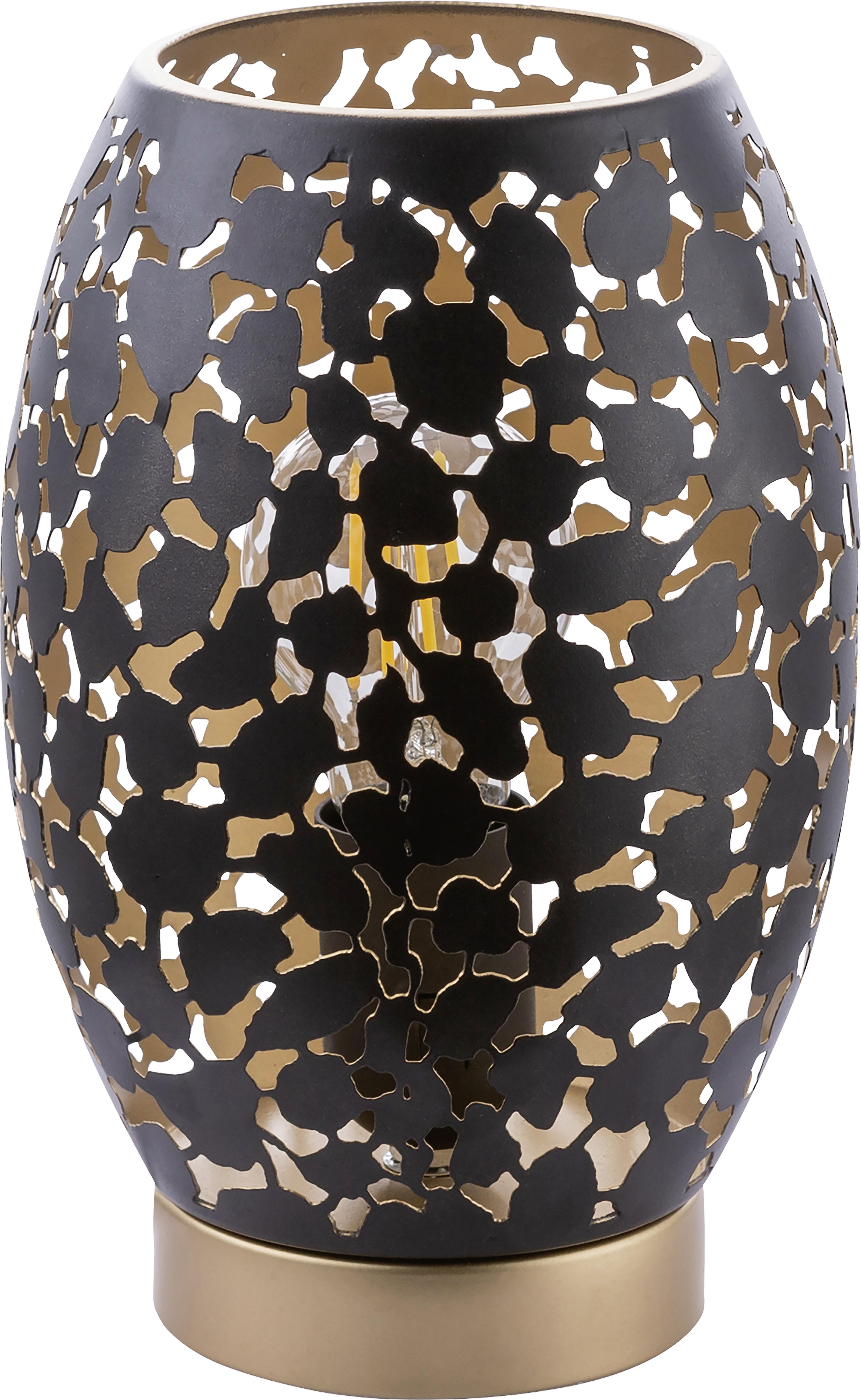 Tischlampe Amrei Schwarz/ Goldfarben mit Schalter - Goldfarben/Schwarz, ROMANTIK / LANDHAUS, Metall (15/23cm) - James Wood