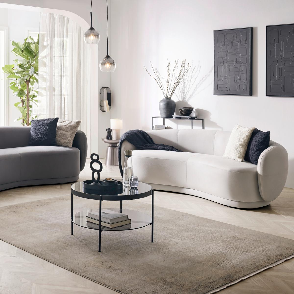 Dekorační polštář Boucle, 45/45cm, antracit - antracitová, Konvenční, textil (45/45cm) - Modern Living