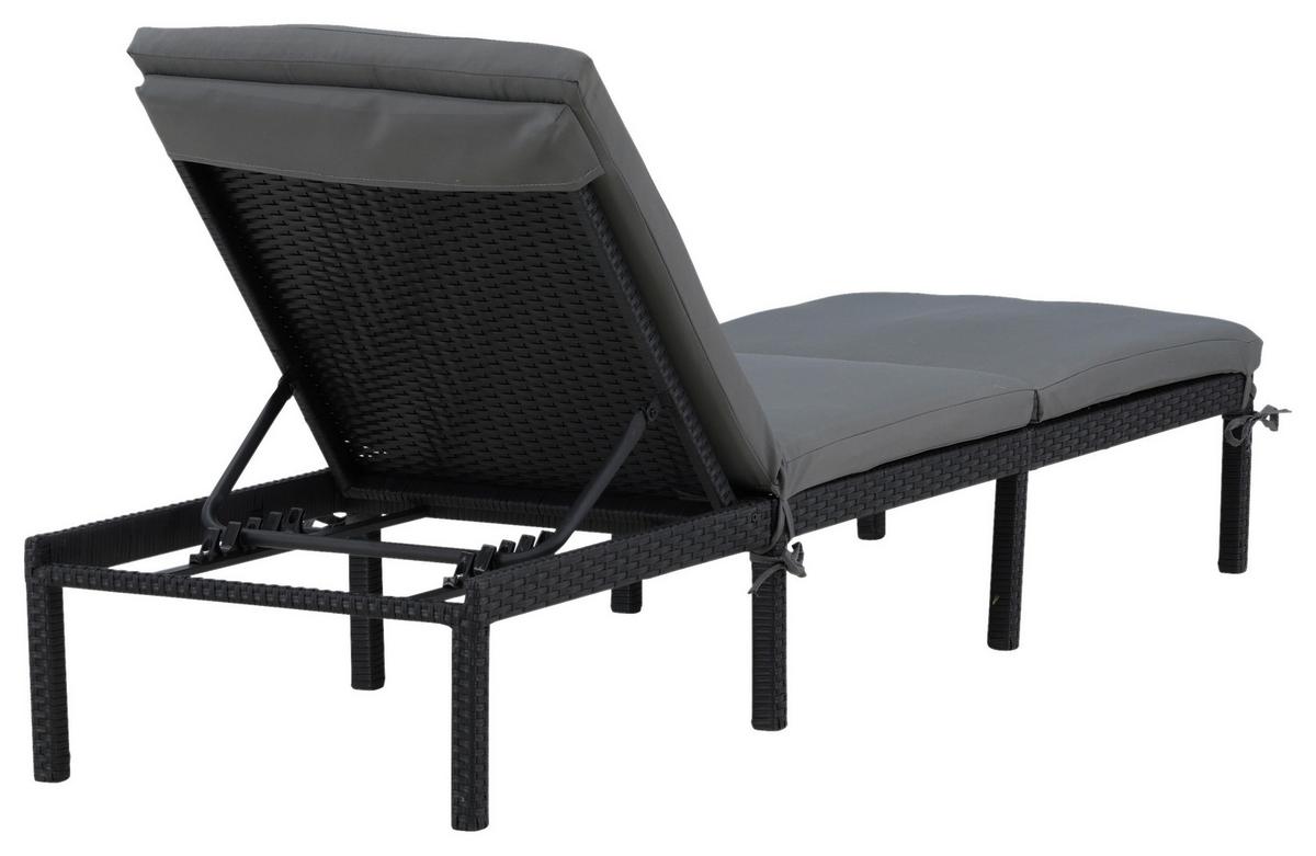 Sonnenliege Bilbao Kunststoffgeflecht - Schwarz, KONVENTIONELL, Kunststoff (59/84/198cm) - Gardenson