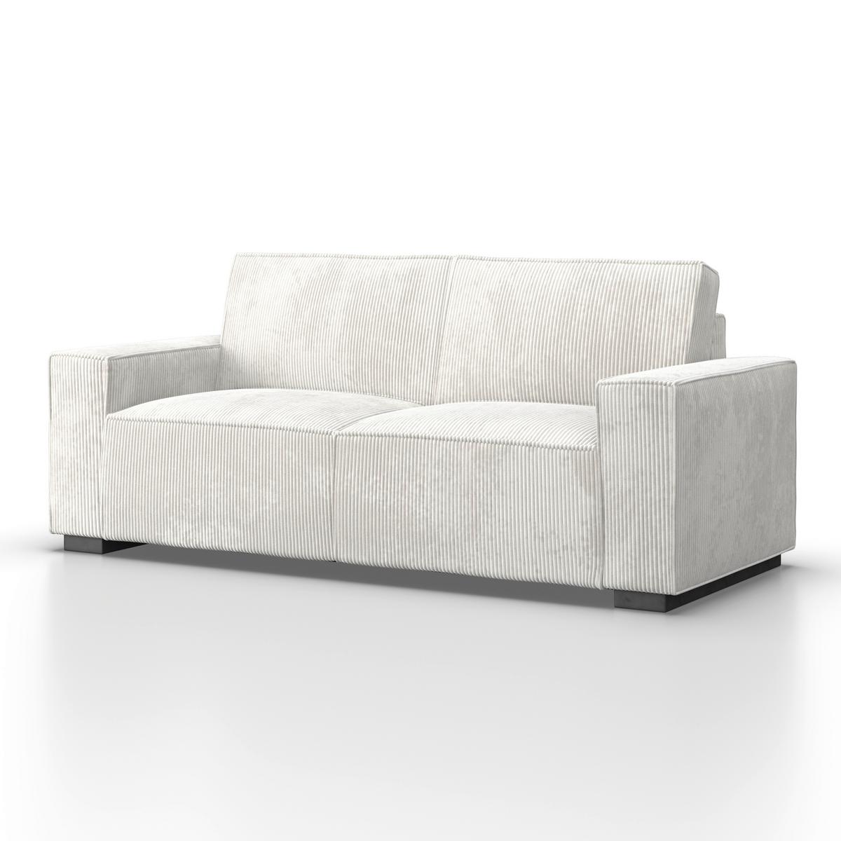 Třímístná pohovka LIAM, bílá - bílá/černá, Moderní, dřevo/textil (210/84/90cm) - Bessagi Home