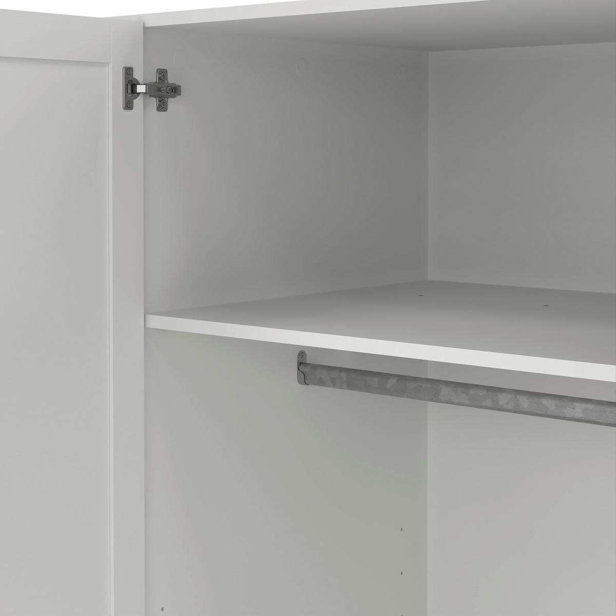 Drehtürenschrank Billund Weiß, B: 195,5 Cm - Weiß, MODERN, Holzwerkstoff (195,5/200/61,7cm) - MID.YOU