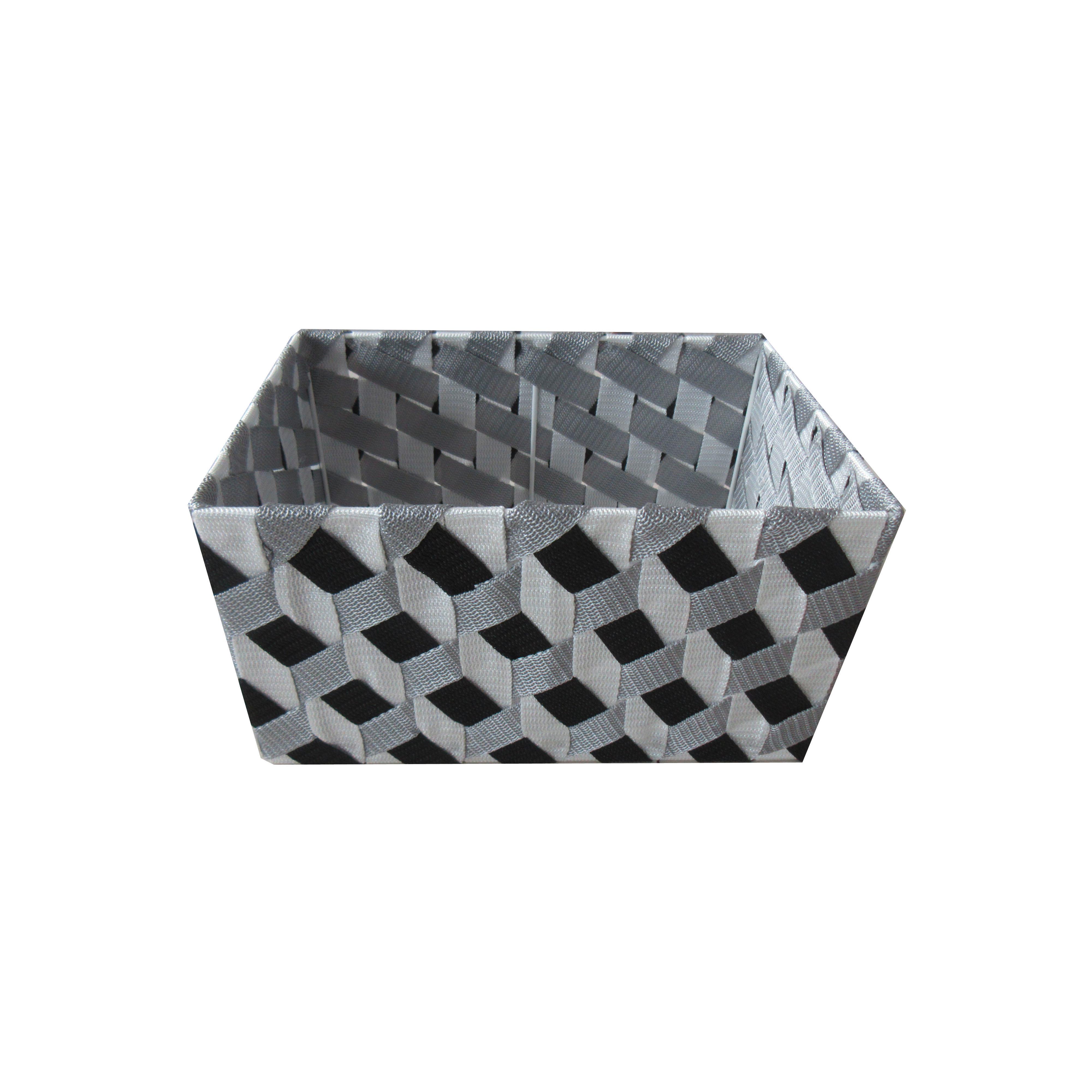 Korb Barbara - Schwarz/Weiß, Basics, Kunststoff/Metall (31/17/21cm) - Luca Bessoni