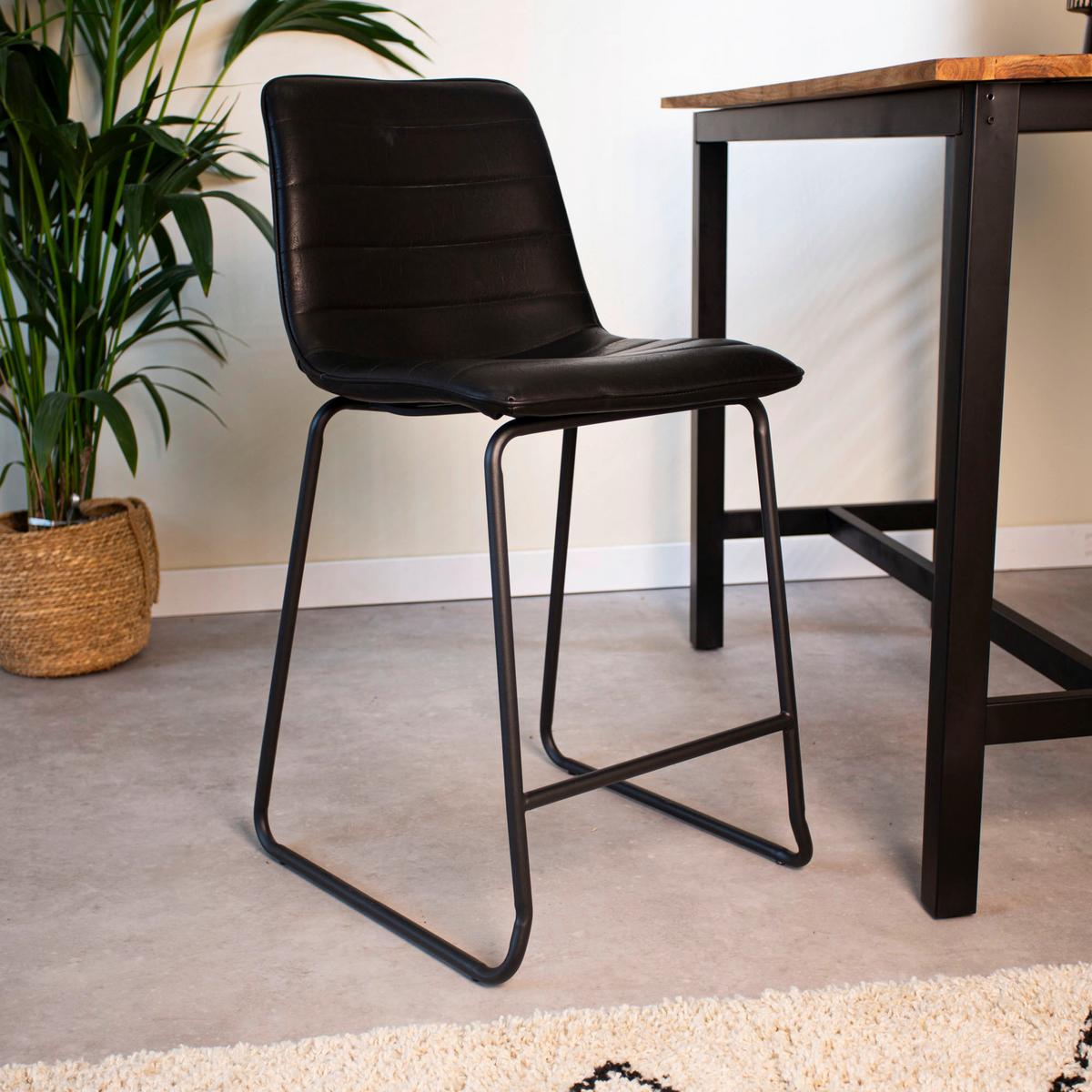 Barhocker-set Milan - Schwarz, KONVENTIONELL, Kunststoff/Textil (49/98/54,5cm) - MID.YOU