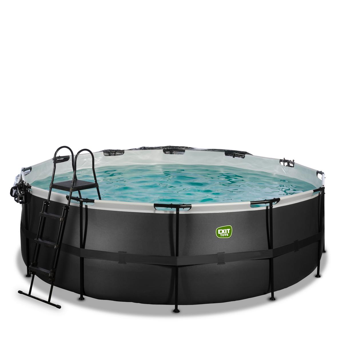 Pool-Set Schwarz, D/H: 427x122cm - Schwarz, KONVENTIONELL, Kunststoff (427/122cm) - EXIT Toys