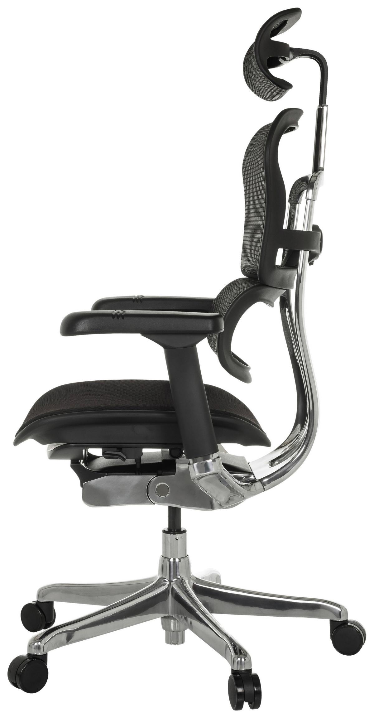 Drehstuhl Ergohuman Gen2 Schwarz B: 78 Cm - Silberfarben/Schwarz, MODERN, Kunststoff/Textil (78/117 - 136/64cm) - MID.YOU