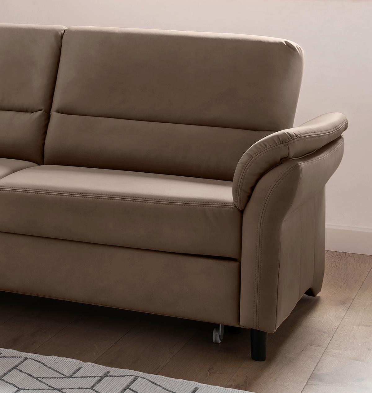 Ecksofa Cavoli, Braun S: 176x279 cm - Schwarz/Braun, MODERN, Textil (176/279cm) - Livetastic