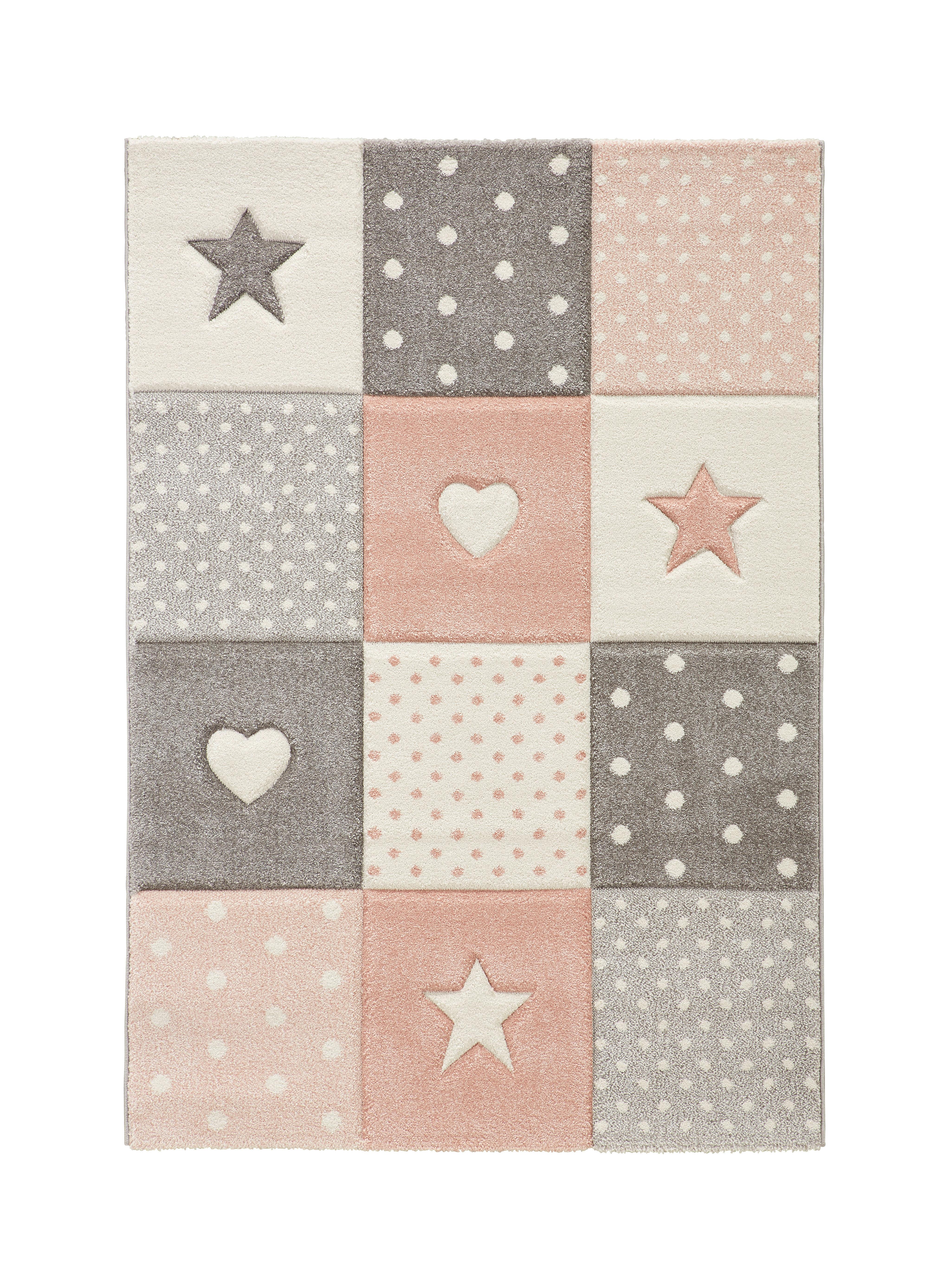 Detský Koberec Minney, 100/150cm, Ružová - ružová, textil (100/150cm) - Modern Living