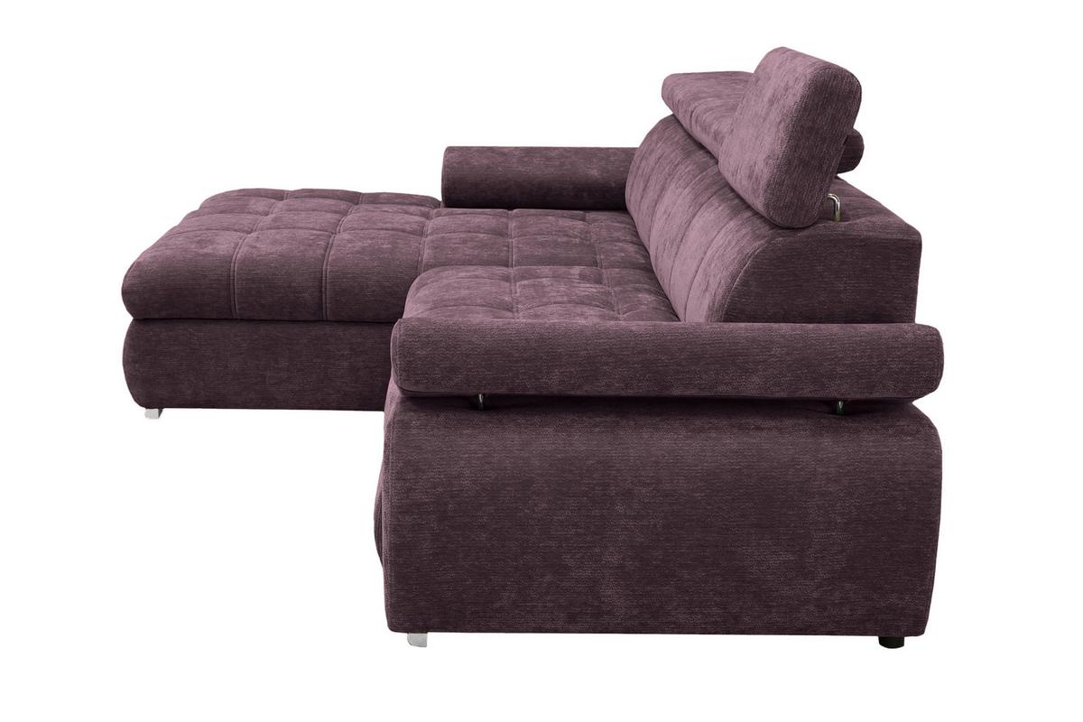 Rohová sedačka VEGAS, ľavá, černicová ženilka - strieborná/černicová, Design, drevo/textil (173/294cm)