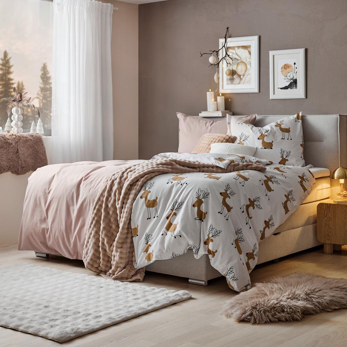 POVLEČENÍ TIMBA - bílá/světle hnědá, textil (200/140cm) - Mömax