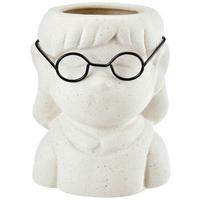 Vase Haviva Keramik Grau/schwarz H: 11,5 Cm - Schwarz/Grau, KONVENTIONELL, Keramik/Metall (9,2/8,5/11,5cm) - Luca Bessoni