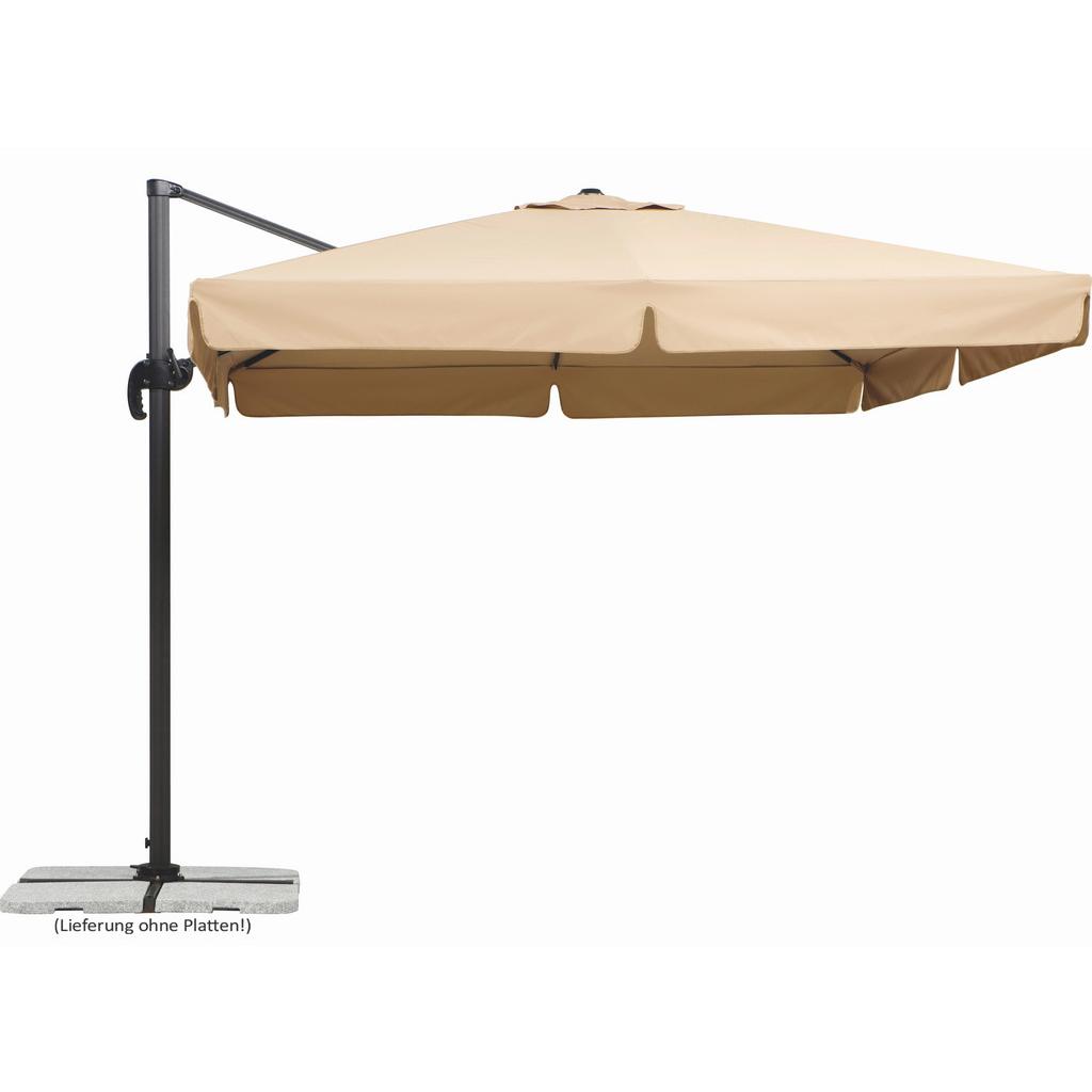 Ampelschirm Rhodos BHT: 359x273x300 cm Naturfarben