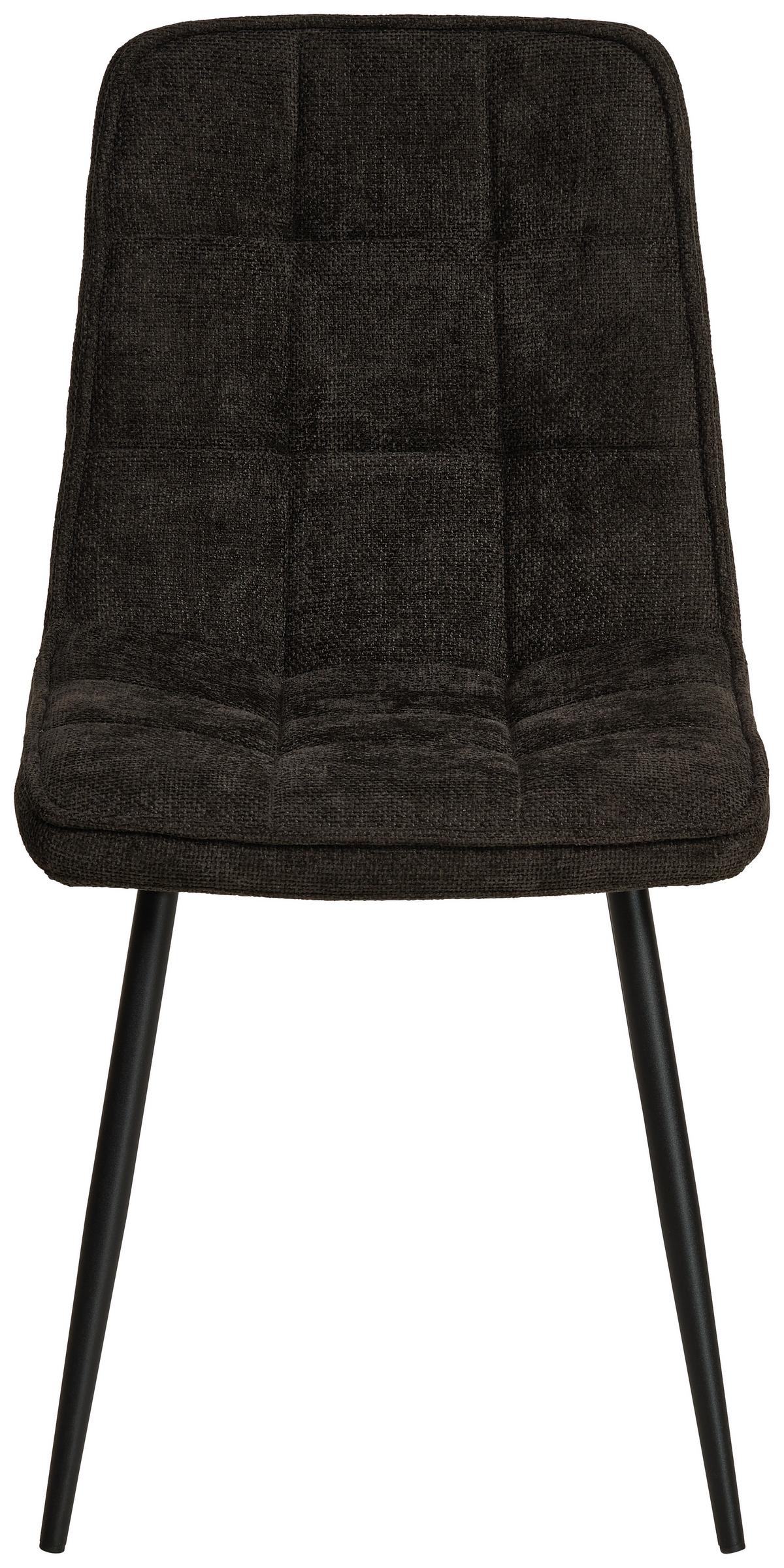 Vierfußstuhl Nevio Leinenoptik Schwarz, B: 45 cm - Schwarz, KONVENTIONELL, Holz/Textil (45/89/58cm) - MID.YOU