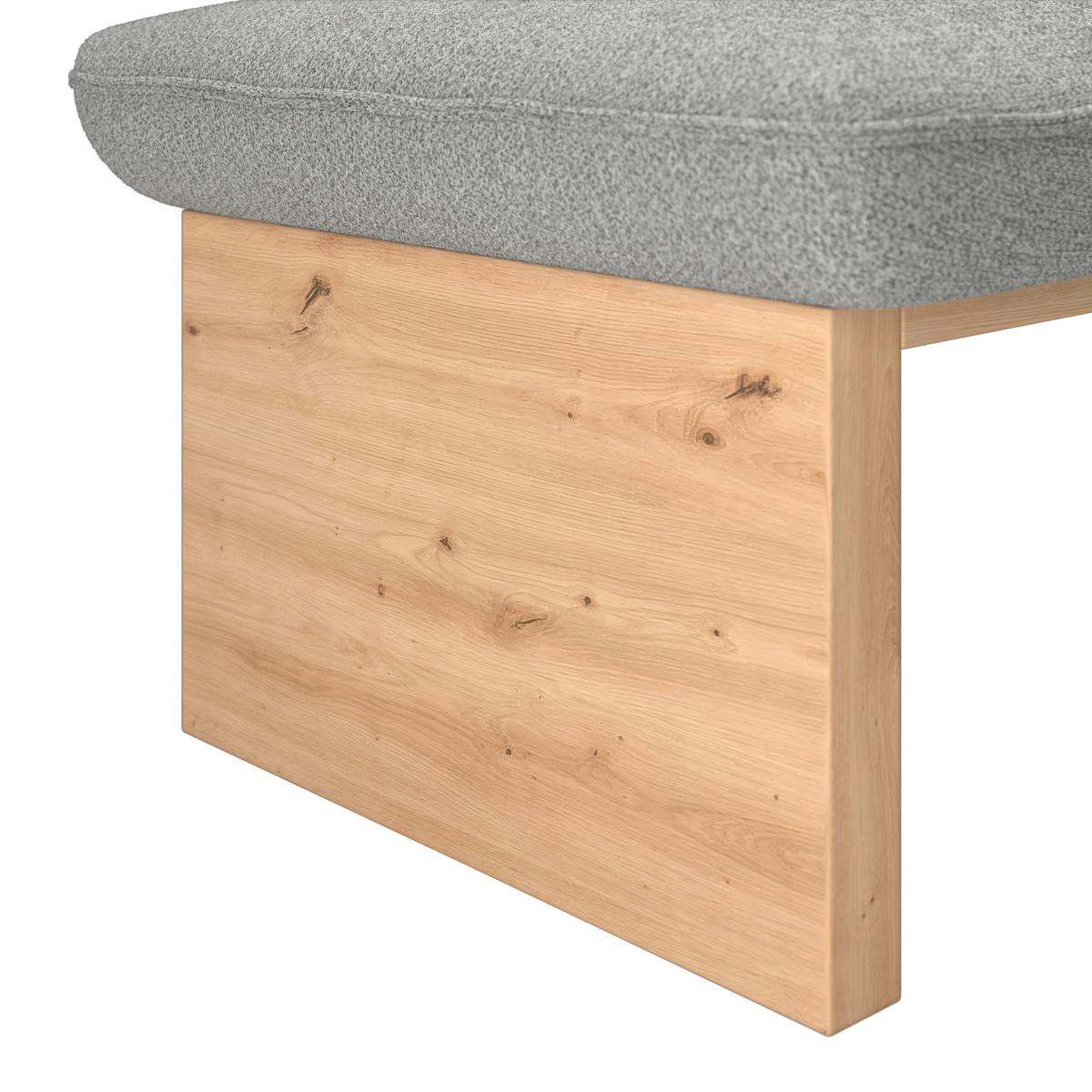 Eckbank Beluna Ii Webstoff Hellgrau, B: 212cm - Eichefarben/Hellgrau, KONVENTIONELL, Holz/Textil (212/170cm) - James Wood