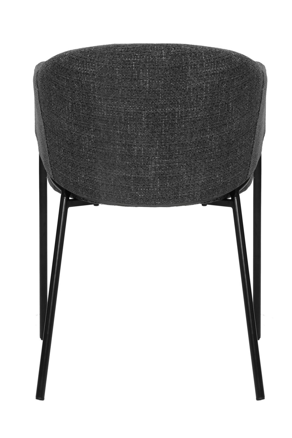 ARMLEHNSTUHL-SET Schwarz/Dunkelgrau 2-teilig - Dunkelgrau/Schwarz, MODERN, Textil/Metall (60/76/52cm) - MID.YOU