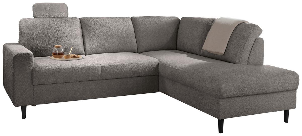 Eckschlafsofa Passione Anthrazit S: 242x200 Cm - Anthrazit/Schwarz, MODERN, Textil (242/200cm) - Livetastic